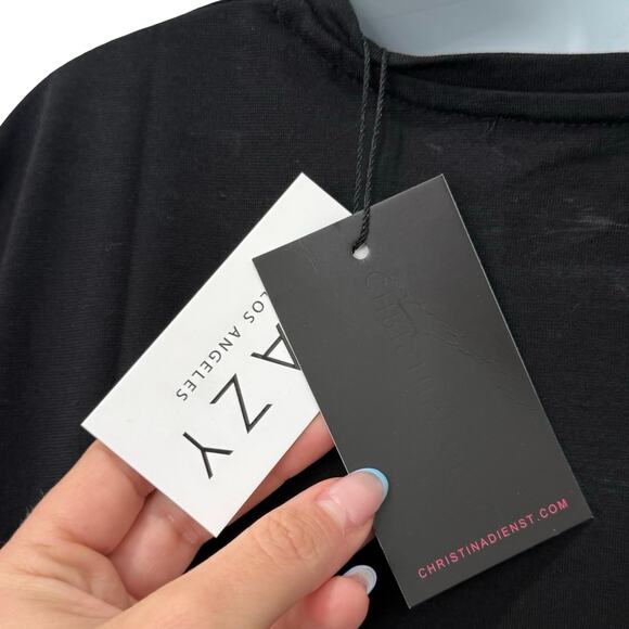 Christina Dienst Lazy V-Neck Oversize Boxy T-Shirt Tee Shirt Size XS NEW Tags - Picture 11 of 11